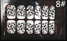 White Lace Art Nail Sticker 16 Model 12pcs set Decals Summer style makeup gel polish beauty