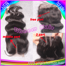 7A Virgin Hair Lace Closure 3 5x4 Brazilian Body Wave Closure Human Hair Closure With Bleached