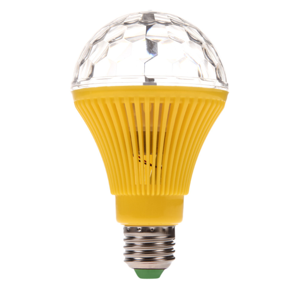 High Quality E27 3W Colorful Auto Rotating RGB LED Bulb Stage Light Party Lamp Disco Led Lights Lamps Yellow