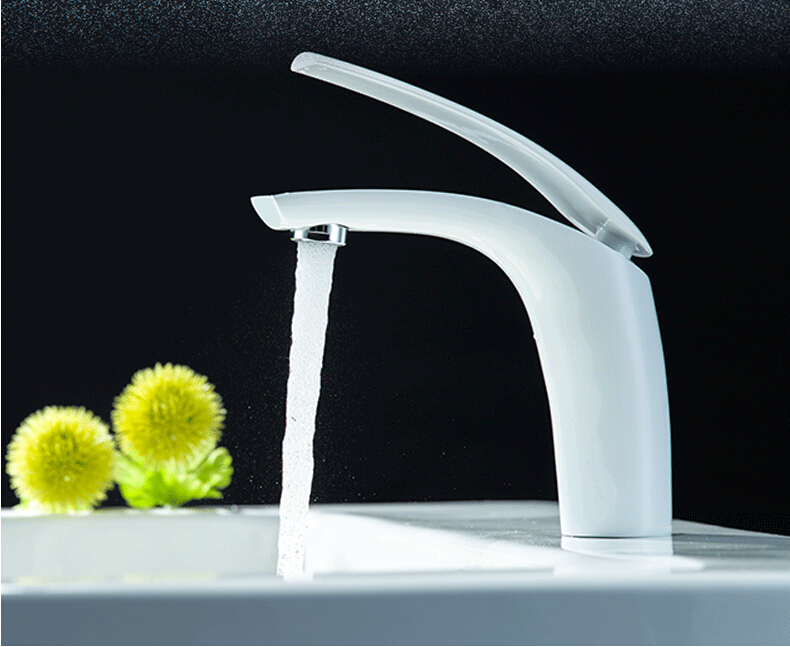 New arrival high quality white and chrome single lever brief bathroom sink faucet basin faucet,sink mixer