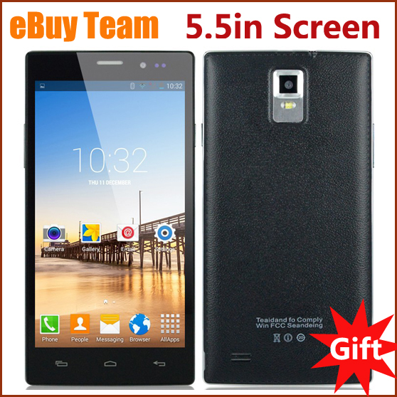 Original 5 5inch Android 4 4 MTK6572 Dual Core Mobile Cell Phone Case 512MB ROM 4GB