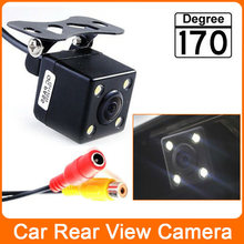 Free Shipping 170 Degree Waterproof 4 LED Night Vision Car CCD Rear View Camera Parking Assistance system For Monitor