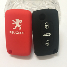Силиконовый чехол ключи от машины PEUGEOT 3 кнопки 206 207 307 308 407 408 брелок крышка ключи от машины