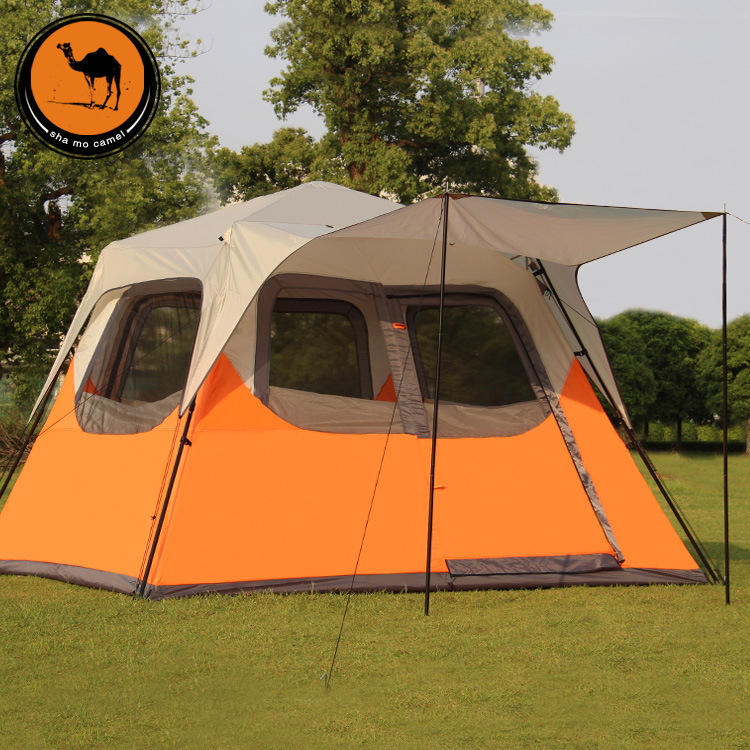 Camel outdoor tent 4-6 bunk field suits big tent people camping tent camping outdoor leisure