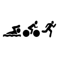 20 6CM Triathlon Sticker Swim Bike Run Ironman Car Car stickers Decals Black Silver CT 542