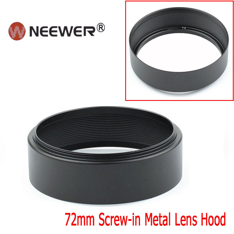 NEEWER 72mm Screw in Mount Standard Metal Lens Hood for Nikon Canon Sigma Tamron Olympus Camera