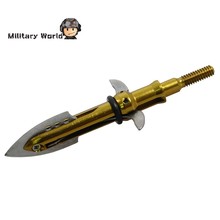 6pcs lot Sports Shooting Archery Arrowhead 100 Grain 2 Blade Steel Military Arrow Tip Broadheads Arrow