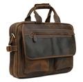 Top Grade Mens Briefcase Handmade Weave Pattern Leather Business 14" L