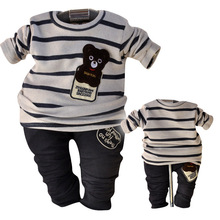 Free shipping 2015 cute baby bear suit suit selling baby boy dress clothing set High Quality