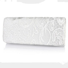 New 2016 Fashion Upscale Glitter Floral Satin Lace Wedding Evening Party Clutch Bag Purse F112