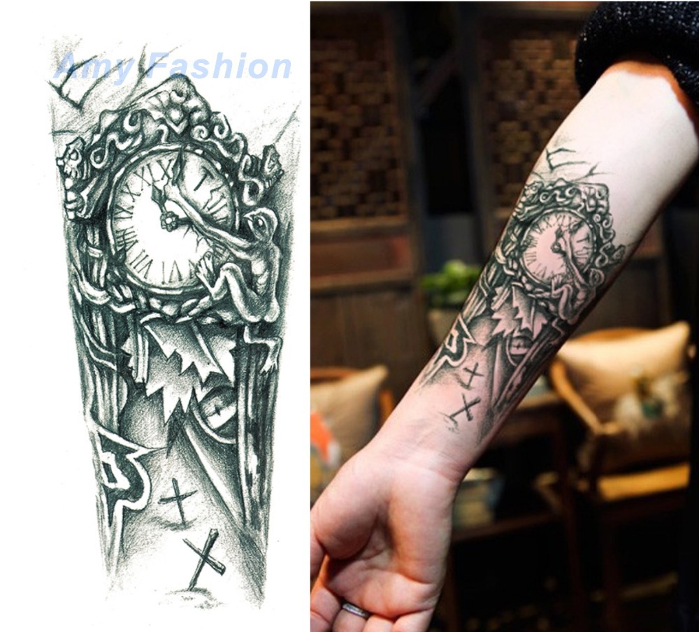 New Waterproof Flower Tattoo 3D Tattoo Sticker Mechanical Tattoo Male Women Body Paint Temporary Body Rocker