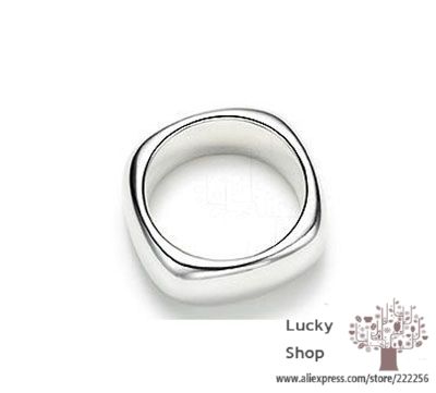 R004 Wholesale 925 sterling silver ring 925 silver fashion jewelry Square Ring aceaitla atmajkta