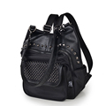 2016 New Korean Style Dual purpose Bag Women Fashion Casual Backpack PU Nylon Splicing Rivets Flap