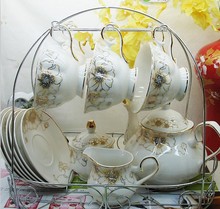 15Head Set British Style Home Drinkware Ceramic Coffee Tea Set for 6 Person Novelty Gift