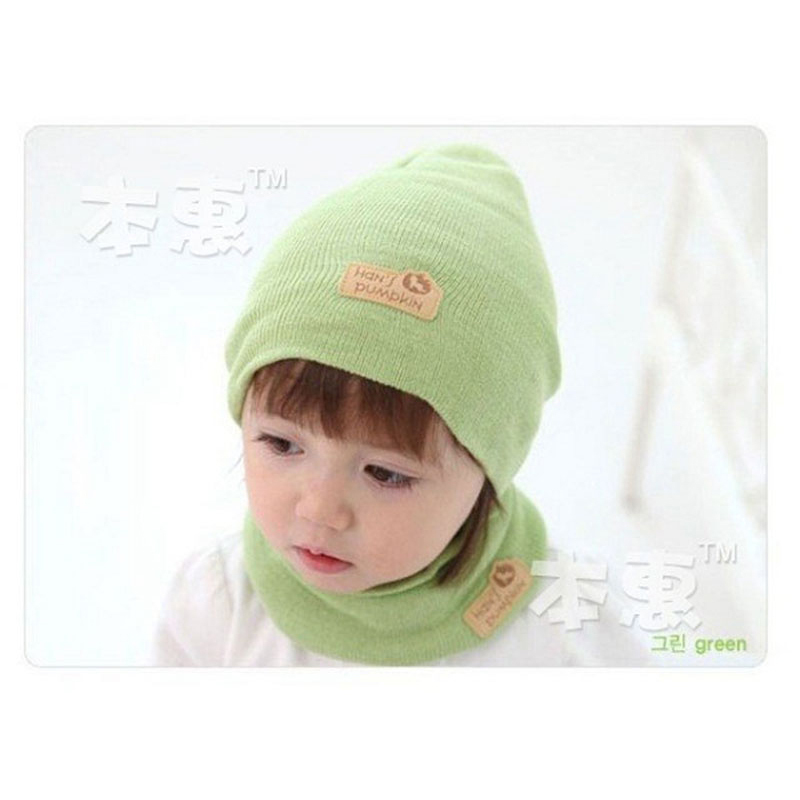 Kids Fashion Winter Cap Baby Girls Boys Hat Warm Hat Children Hat and Scarf set 1set