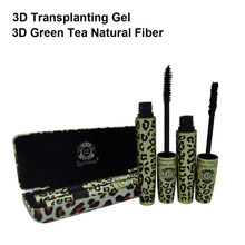 1Set 2Pcs 3D Wild Leopard MASCARA Rimel Love Alpha Makeup Natural Fiber eyelash Transplanting Gel waterproof
