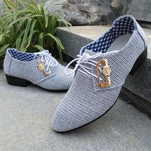 2015 New men breathable oxfords British pointed toe hemp shoes Casual lace up solid rubber men shoes fashion oxfords Z076