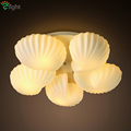 5 Head Simple Modern Glass Led Chandelier Glass Shell Iron Ceiling Chandelier For Foyer With 5pcs