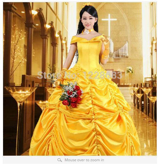 Free Shipping New Arrival Halloween Cosplay Fantasia Women Costume The Beauty And The Beast Adult Princess Belle Costume