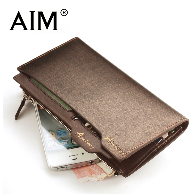 AIM Leather Long Wallet Zipper Wallet Card multi male men wallet wallet A171 business.