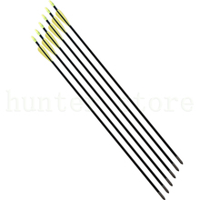 Compound bow 50lbs archery fiberglass arrow 31 insert fixed arrow tip 6pcs fletching arrow feather vane