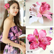 New Bohemia Style Orchid Peony Flowers Hair Clips Hairpins for Women Hair Accessories for Beach 7