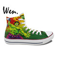 Wen Boys Girls Hand Painted Shoes Design Custom Hulk Deadlifters Men Women s High Top Canvas