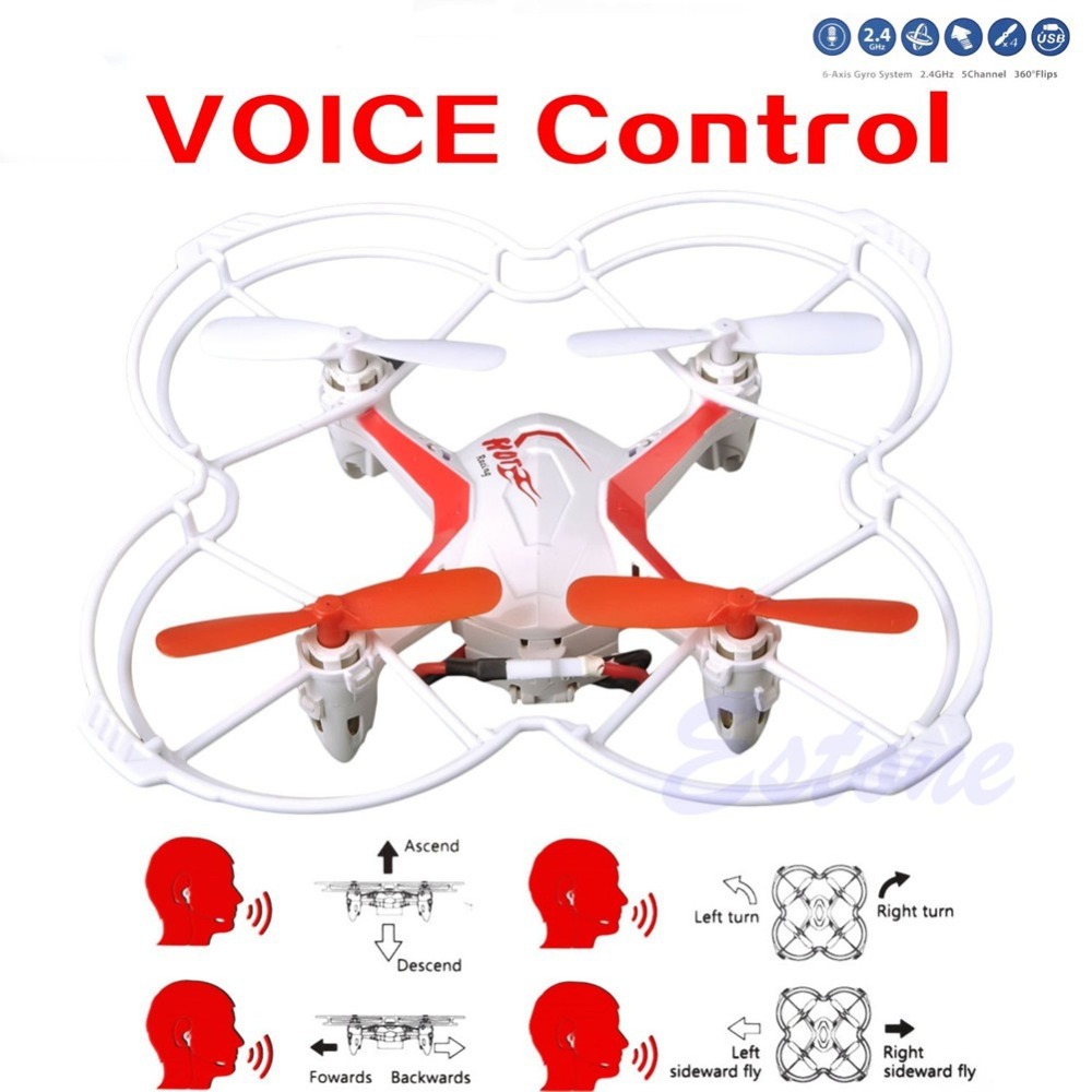 Free Shipping FX 21V Voice Remote Control 2 4G 6 Axis RC Quadcopter UFO Drone Helicopter