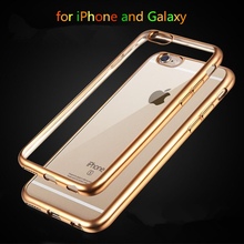 Top Quality Electroplated Soft Clear Cases For Apple iphone 6 6S 4.7″ / 6 6s Plus 5.5″ 5 5s 4 4s Mobile Phone Back Bags Cases