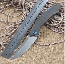 Shirogorov poluchetkiy cuchillo plegable arandela de rodamiento de bolsillo jabalí acampar exterior herramienta lámina D2 titanium de la manija