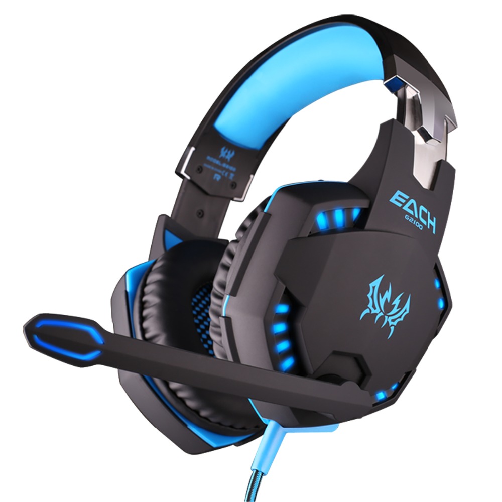 Each G2100 Vibration Function Deep Bass Computer Gaming Headphone Gamer Led Light Headset Earphone with Microphone for PC game