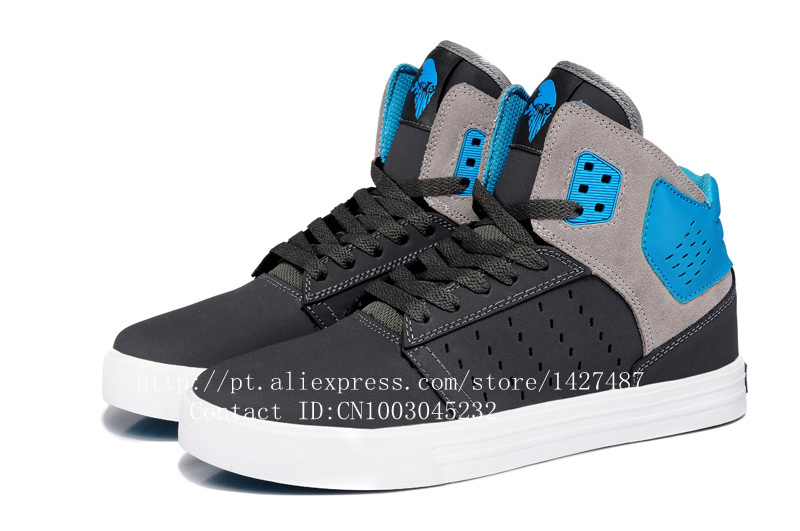 2015 Justin Bieber Skytop Style Gray Blue High Top Skateboarding Sports Shoes_3 .jpg