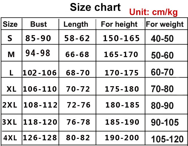DIY T-shirt Size chart