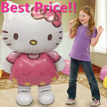 Free shipping 1pcs 116 65 cm big cartoon cat Hello Kitty Birthday foil balloon inflatable balloon
