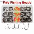 150pcs 7384 High Carbon Steel Fishing Hooks Saltwater Fishing Offset Sport Circle Bait Fishhooks Set Box