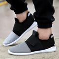 cheap free shipping air mesh fabric mens loafers black white color cloth patchwork leisure canvas shoes