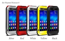 original Love mei Huawei honor 6 metal Aluminum silicon waterproof case cover with gorilla glass screen protector