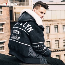 Viishow Winter Jacket Men Casual Brand Hip Hop Style Parka Coat Men Hooded Print Jacket Windproof Mens Clothing