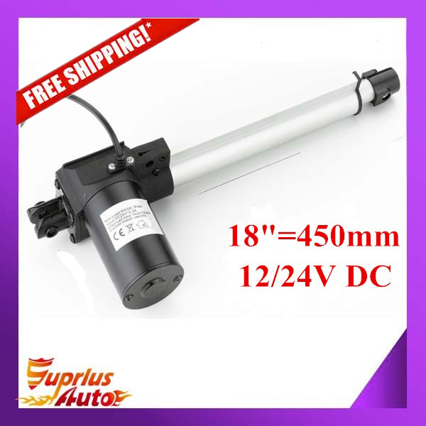 Free Shipping Cost ! 12V/ 24V DC, 18inch/ 450mm Stroke, Load Capacity 600KGS/ 6000N Strong Linear Actuator