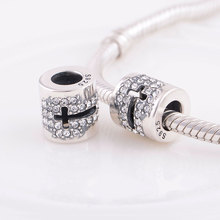 2Pcs Lot 925 Sterling Silver Tibetan Silver Cross Charm Pendant With Rhinestones Religious Bracelets For Women