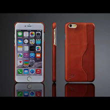 FIERRE SHANN New arrived the first layer cowhide Oil wax lines phone cover case with card slot For iPhone6 Plus 6s Plus case