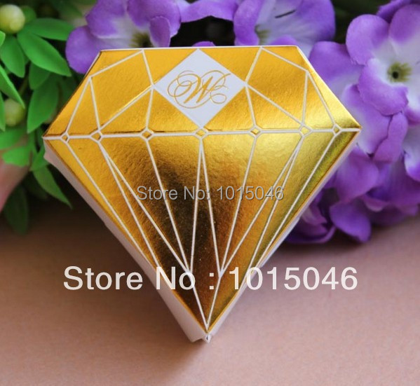 Creative New Arrival Golden Diamond Candy Box Wedding Candy Box Gift ...