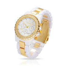 Mujeres cuarzo relojes de lujo marca Rhinestone relojes de moda Unisex horas Reloj Casual Relogio Feminino Reloj negro / blanco
