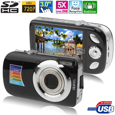 A620 Black 5 0 MP 5X Zoom 3 0 inch TFT LCD Screen Digital Camera Support