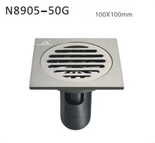 Free shipping Bathroom accessories German technology nickel plating deodorant Brass square floor drain 100mm*100mm N8905-50G