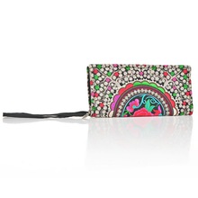 Ladies Desinger Purse Handbag National Style Money Tree Flower Embroidered Multicolor 25 5x12 5x2 5cm Random