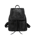100 Sheepskin Patchwork Fashion New Backpack Rivets Splicing Solid Color Drawstring Bag Women High Quality Hand