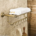 Free Shipping Wholesale and Retail Retro Style Bathroom Double Towel Rail Shelf Wall Mount Bath Storage