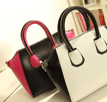40PCS/lot Korean Style Color Contrast Leather Handbags