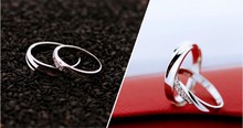 60 off Crystal Lovers Couple Rings Women Engagement Jewerly 925 Silver Bijoux Femme Ring for Men